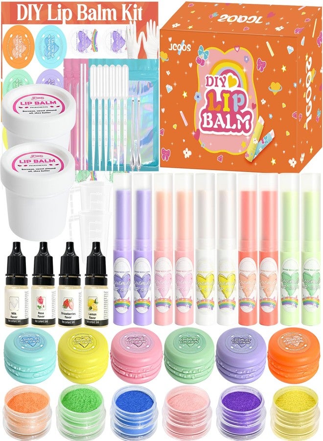 JCOOS Lip Balm Making Kit- Lip Gloss Set to Make Your Own DIY Balm for Adults, Moisturizing DIY Lip Gloss Kit with Lip Balm Base, Essential Oil, Empty Tubes, Christmas Gift for Girls & Women - Image 1